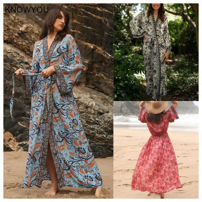 Kimono Long Bohème Rayonne Léger