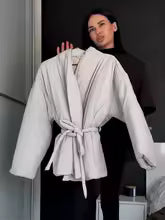 Veste Kimono Matelassée Coton Confort Hiver