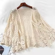 Kimono Cardigan Bohème Dentelle Crochetée