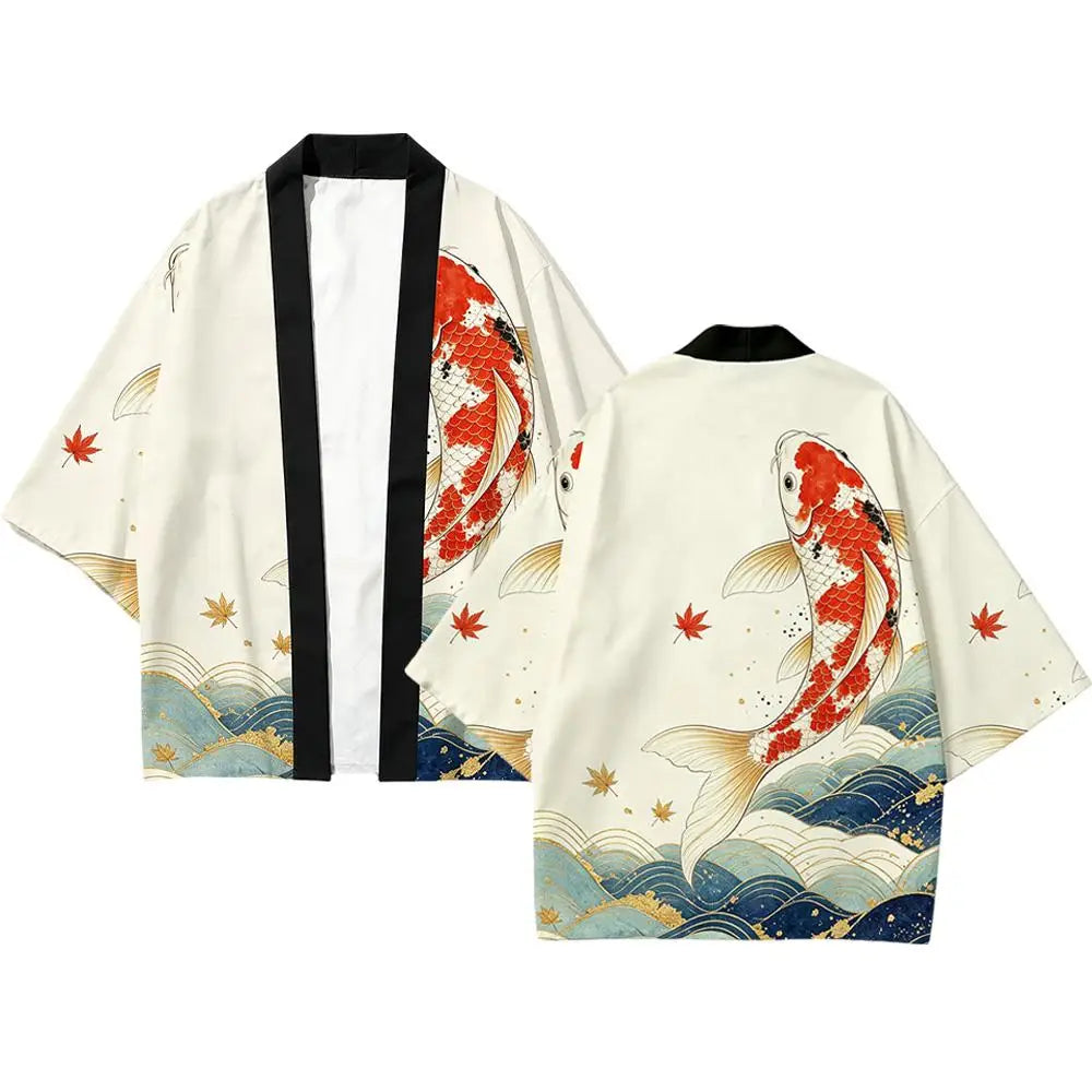 Haori Kimono Ukiyo-e Poissons Koi