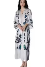 Robe Kimono Longue Soie Satinée Daiwor Kout
