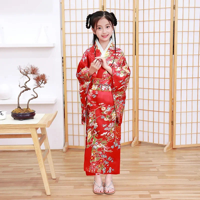 Kimono Tendance Nationale Rétro pour Enfant, Peignoir de Style Japonais, Robe de Spectacle de Princesse, Nministériels d de Tempérament