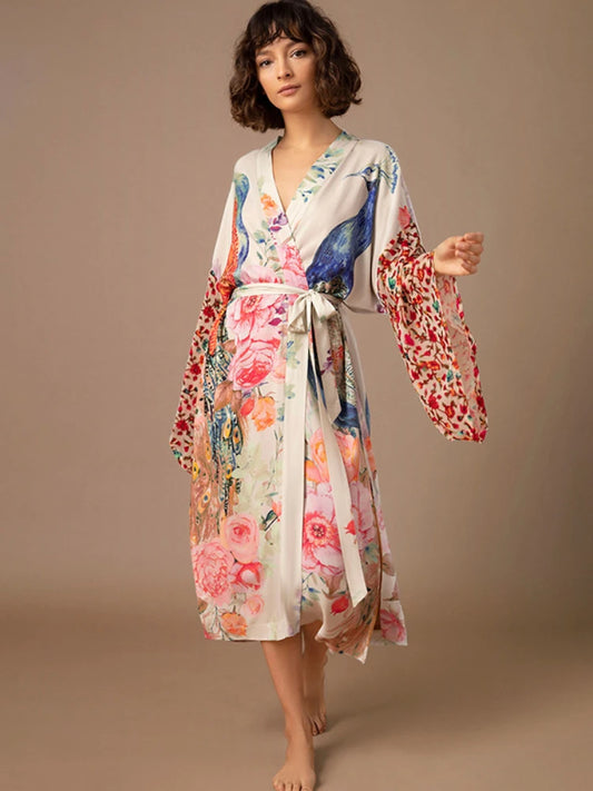Kimono Plage Paon Bohème Chic