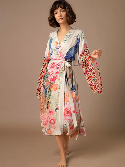 Kimono Plage Paon Bohème Chic