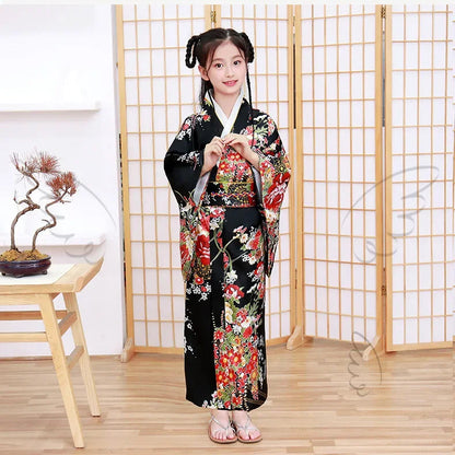 Kimono Tendance Nationale Rétro pour Enfant, Peignoir de Style Japonais, Robe de Spectacle de Princesse, Nministériels d de Tempérament
