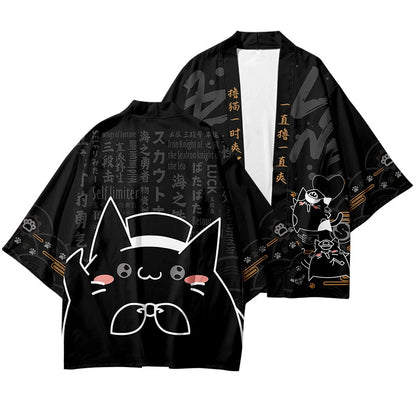 Cardigan Kimono Été Chat Chanceux Style Japonais