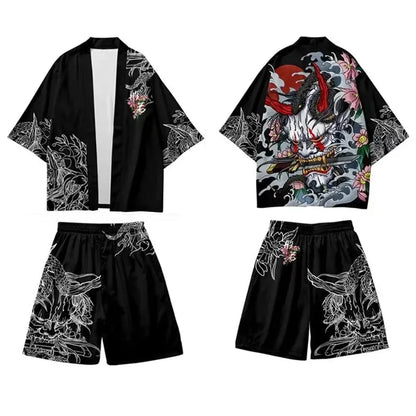 MiHaori : Set Cosplay Japonais Streetwear 3 Pièces