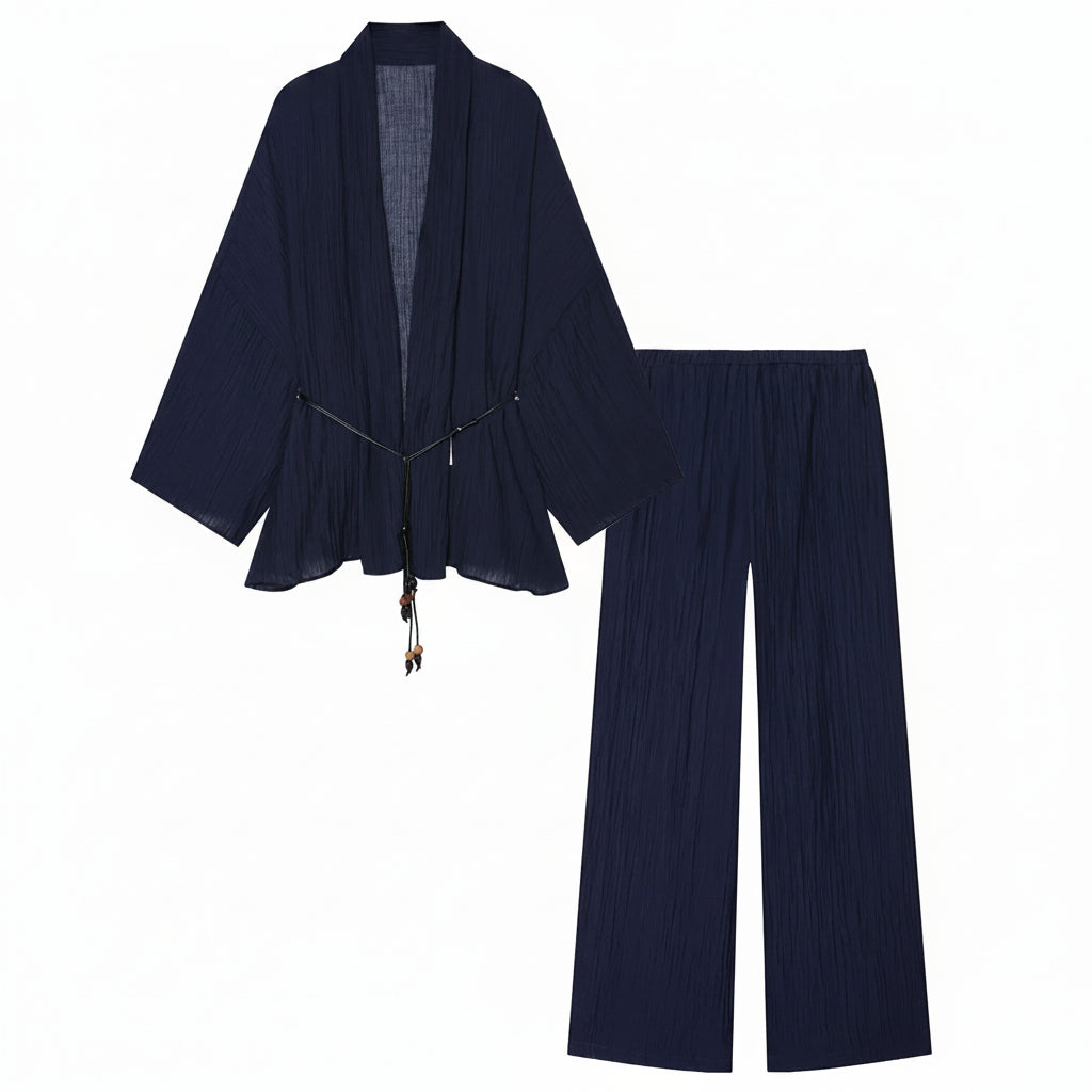 Ensemble 2 pièces kimono & pantalon plissé AACHOAE