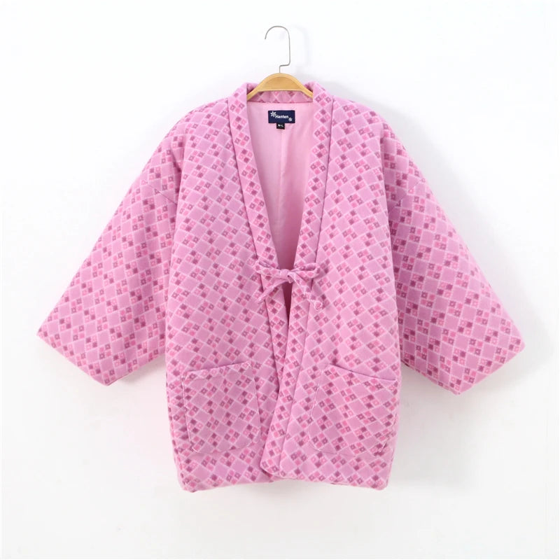 Veste Hanten d'hiver pour femmes, kimono japonais, vêtements de maison, pyjama, haori matelassé en coton, cardigan, yukata, vêtements asiatiques du Japon