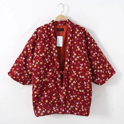 Hanten – vestes pour femmes, Kimono japonais, chaise longue, pyjama matelassé, manteau rembourré en coton Haori, vêtements asiatiques, automne et hiver