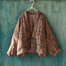 Kimono Vintage Imprimé Coton Rembourré