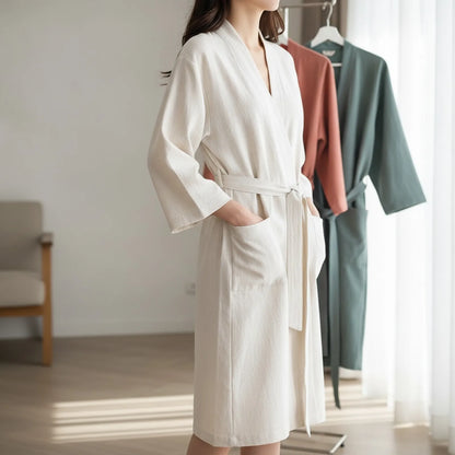 Peignoir Kimono Coton Lin Unisexe
