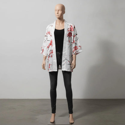 Kimono Fleur de Prunier Harajuku Unisexe