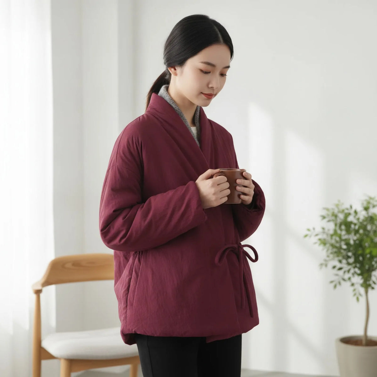 Manteau Kimono Bouffant Coton Femme