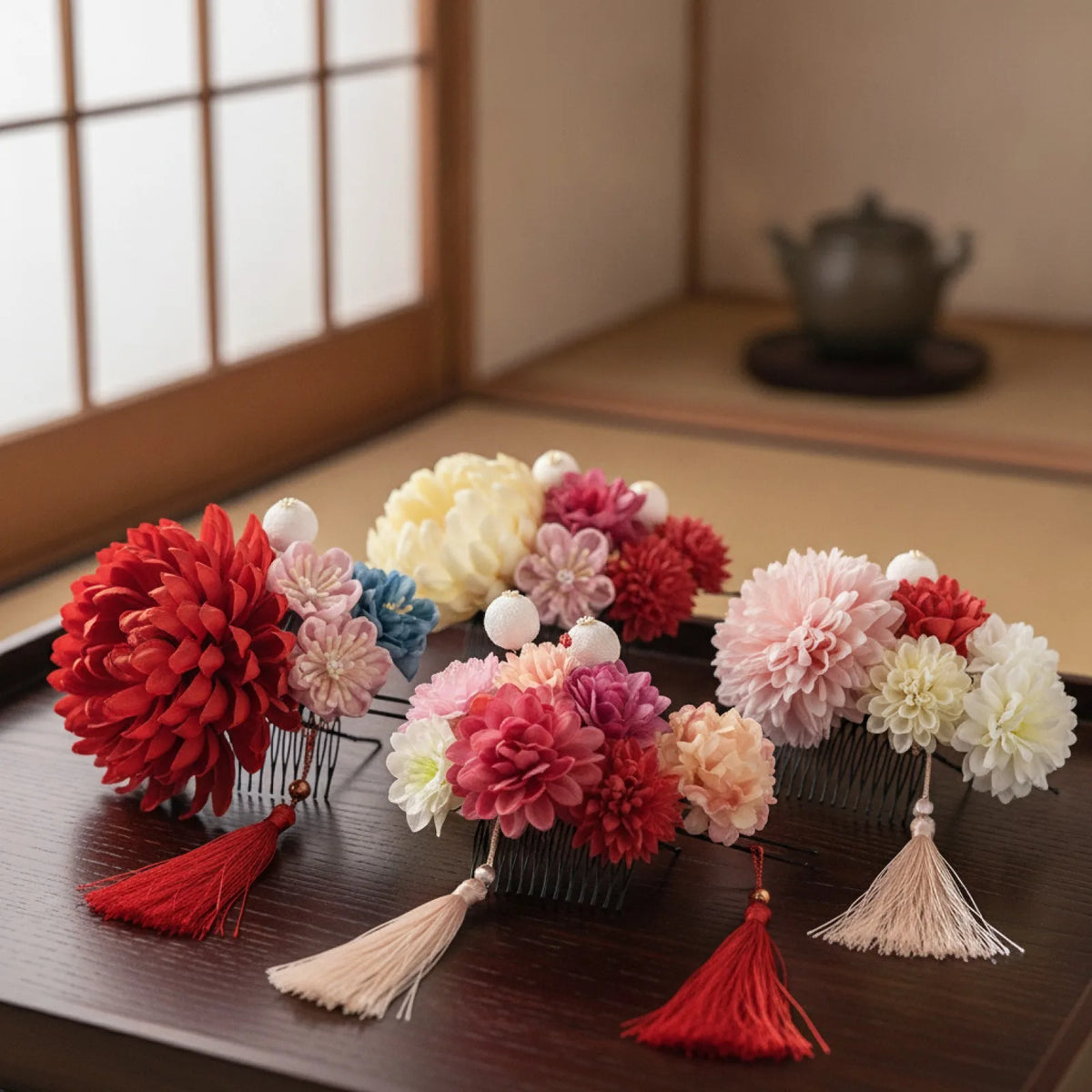 Accessoires Cheveux Japonais Fleur Hortensia