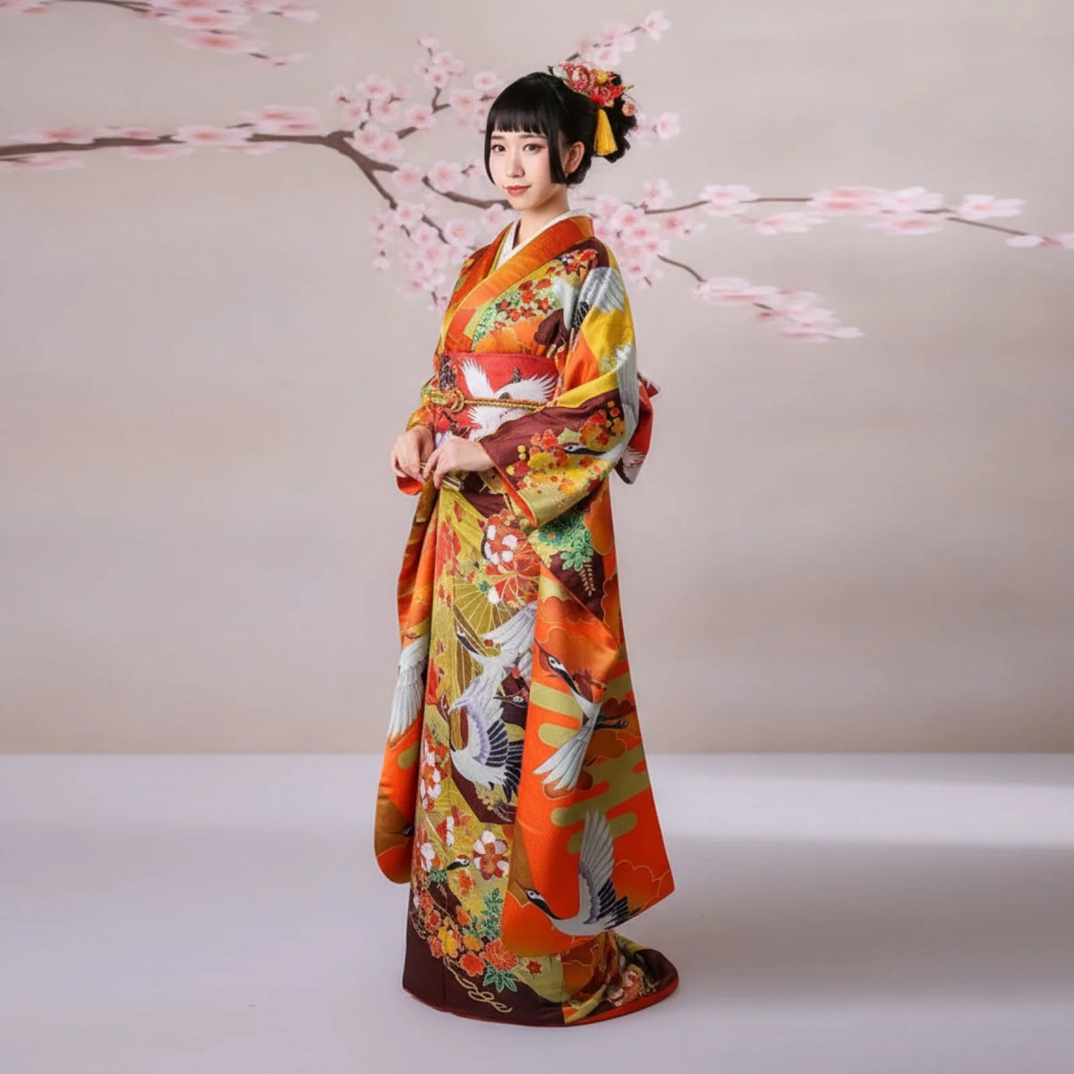 Robe Kimono Florale Japonaise Élégante