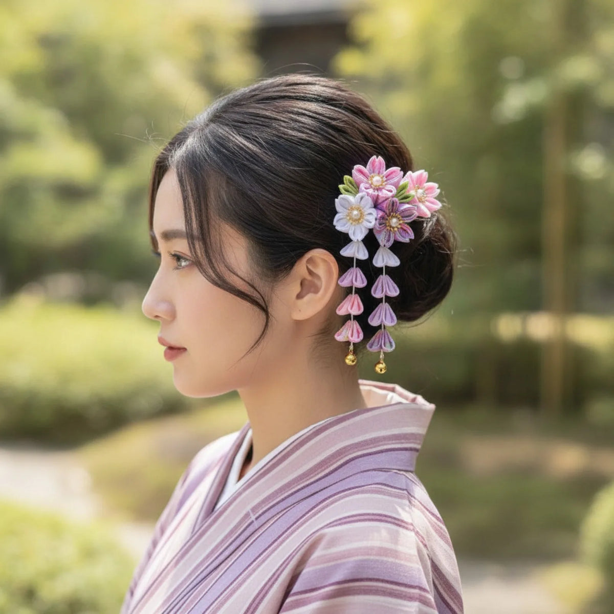 Pince à Cheveux Fleur Japonaise Faite Main