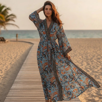 Kimono Long Bohème Rayonne Léger