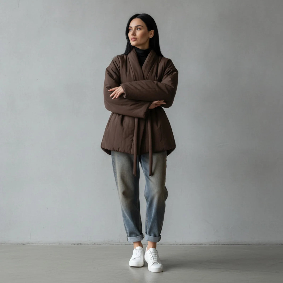 Veste Kimono Matelassée Coton Confort Hiver