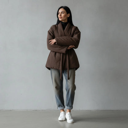 Veste Kimono Matelassée Coton Confort Hiver