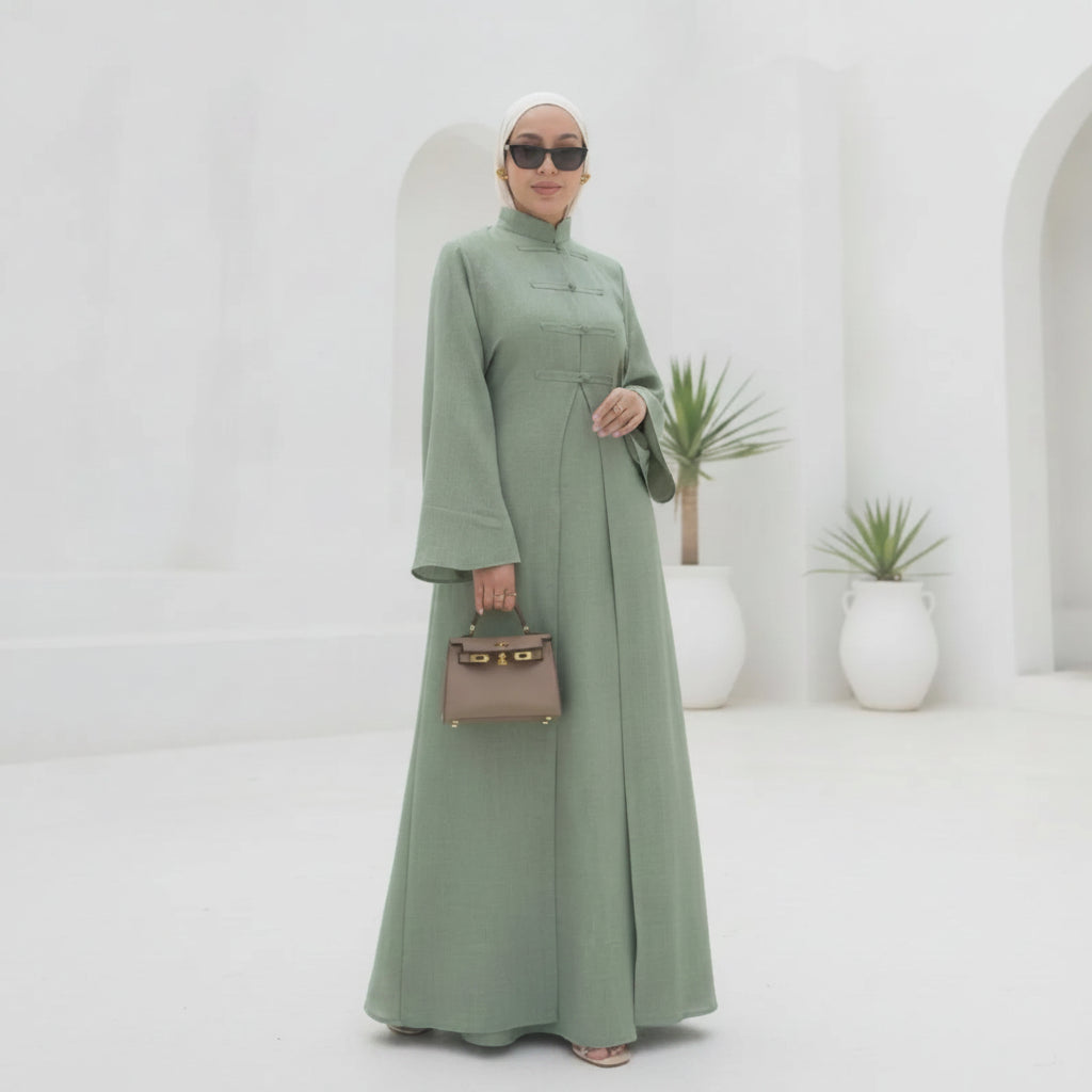 Abaya Deux Pièces Élégante Style Dubaï & Turc