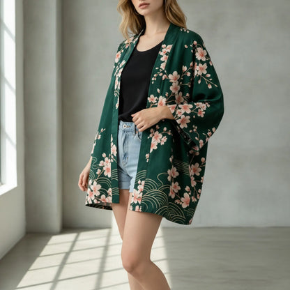 Kimono Japonais Vintage Bohème Floral Été