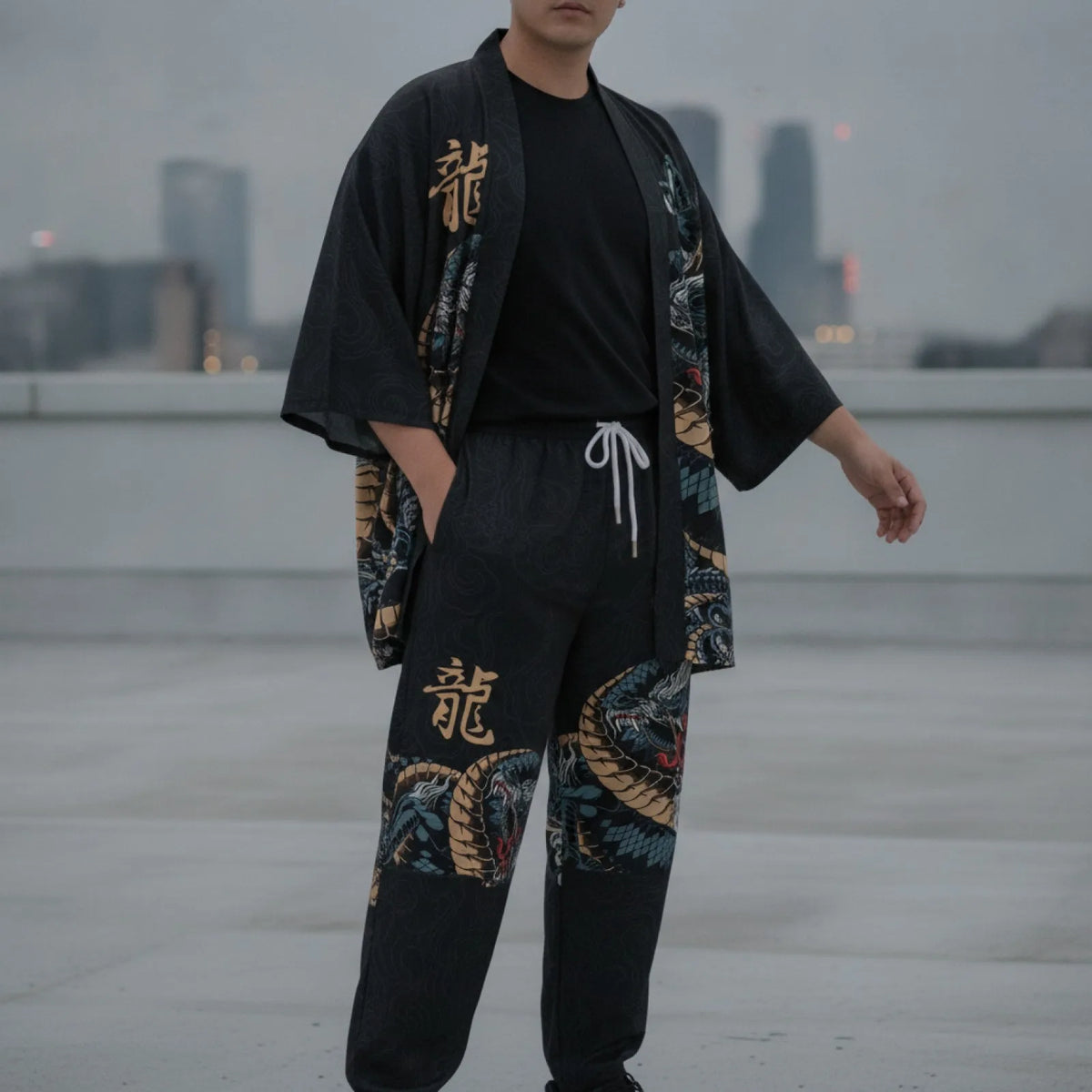 Ensemble Kimono Dragon Unisexe Grande Taille