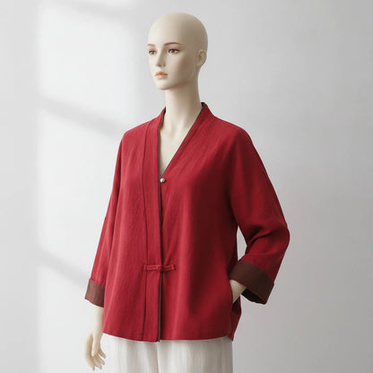 Blouse Kimono Rouge Coton Chic