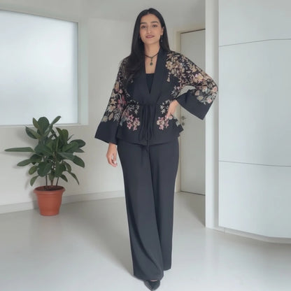 Ensemble Kimono Imprimé & Pantalon Large Femme
