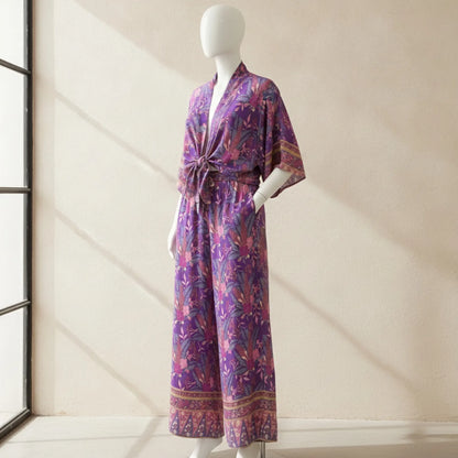 Ensemble Bohème Floral Violet Été