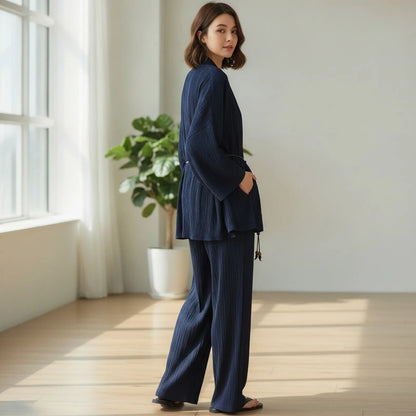 Ensemble 2 pièces kimono & pantalon plissé AACHOAE