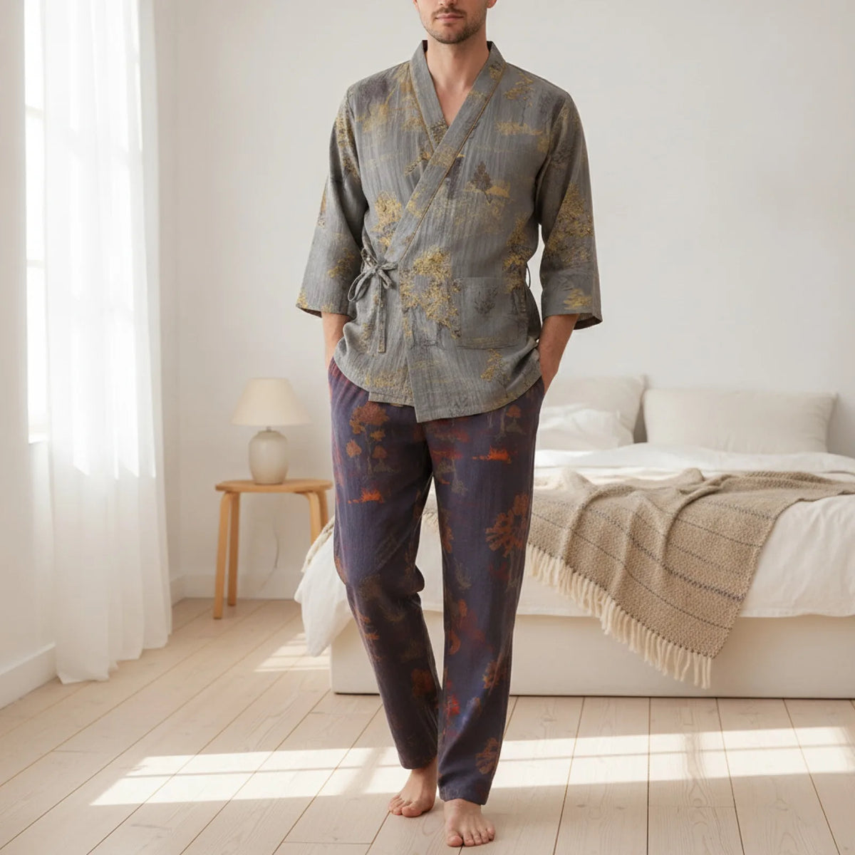 Ensemble Pyjama Kimono Homme Coton Douceur