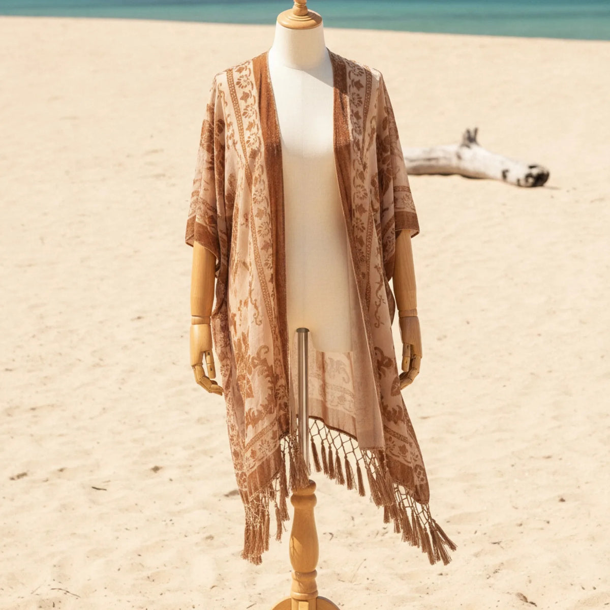Kimono Bohème Peluche Brûlée Femme
