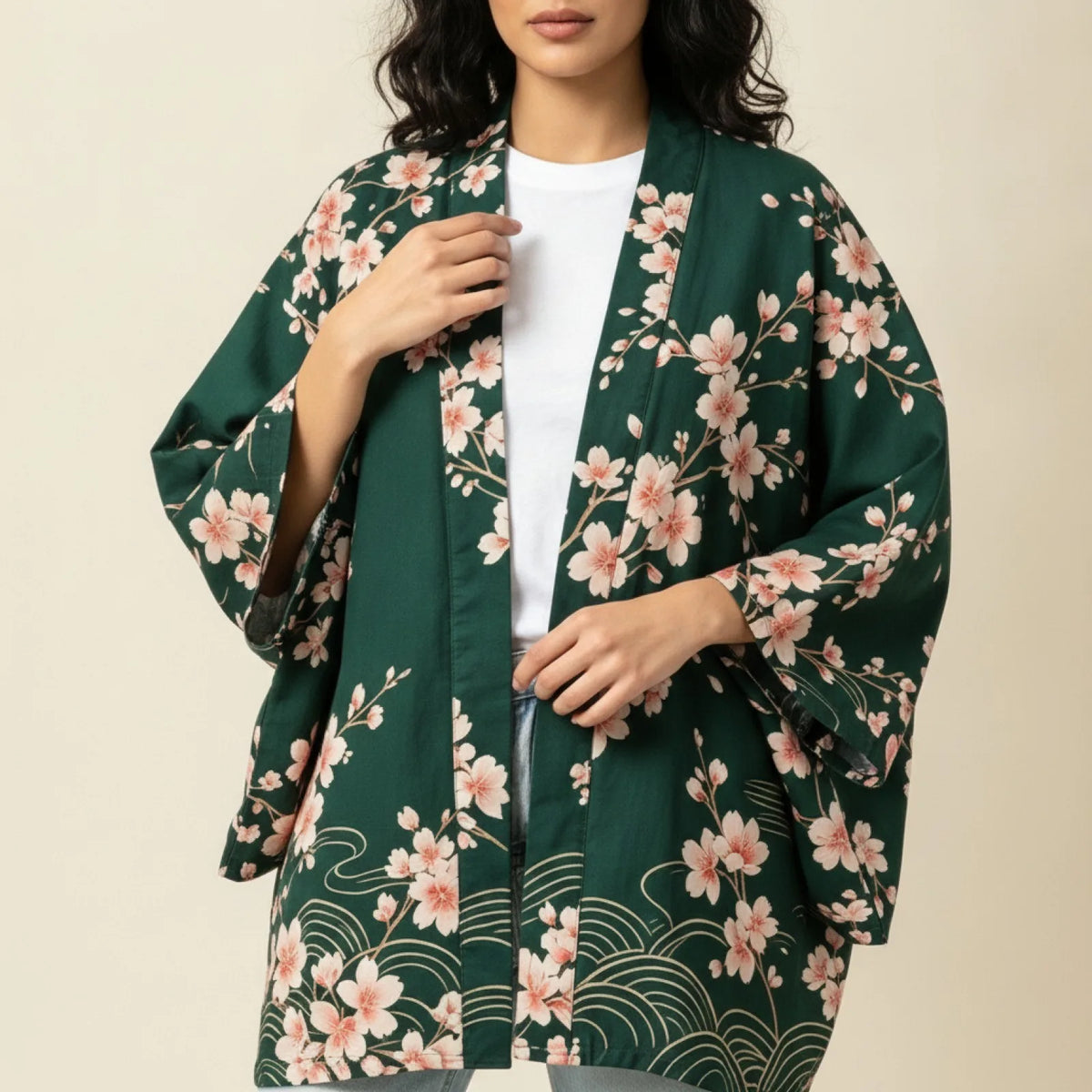 Kimono Japonais Vintage Bohème Floral Été