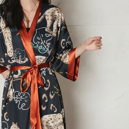 Robe Kimono Longue Soie Satinée Daiwor Kout