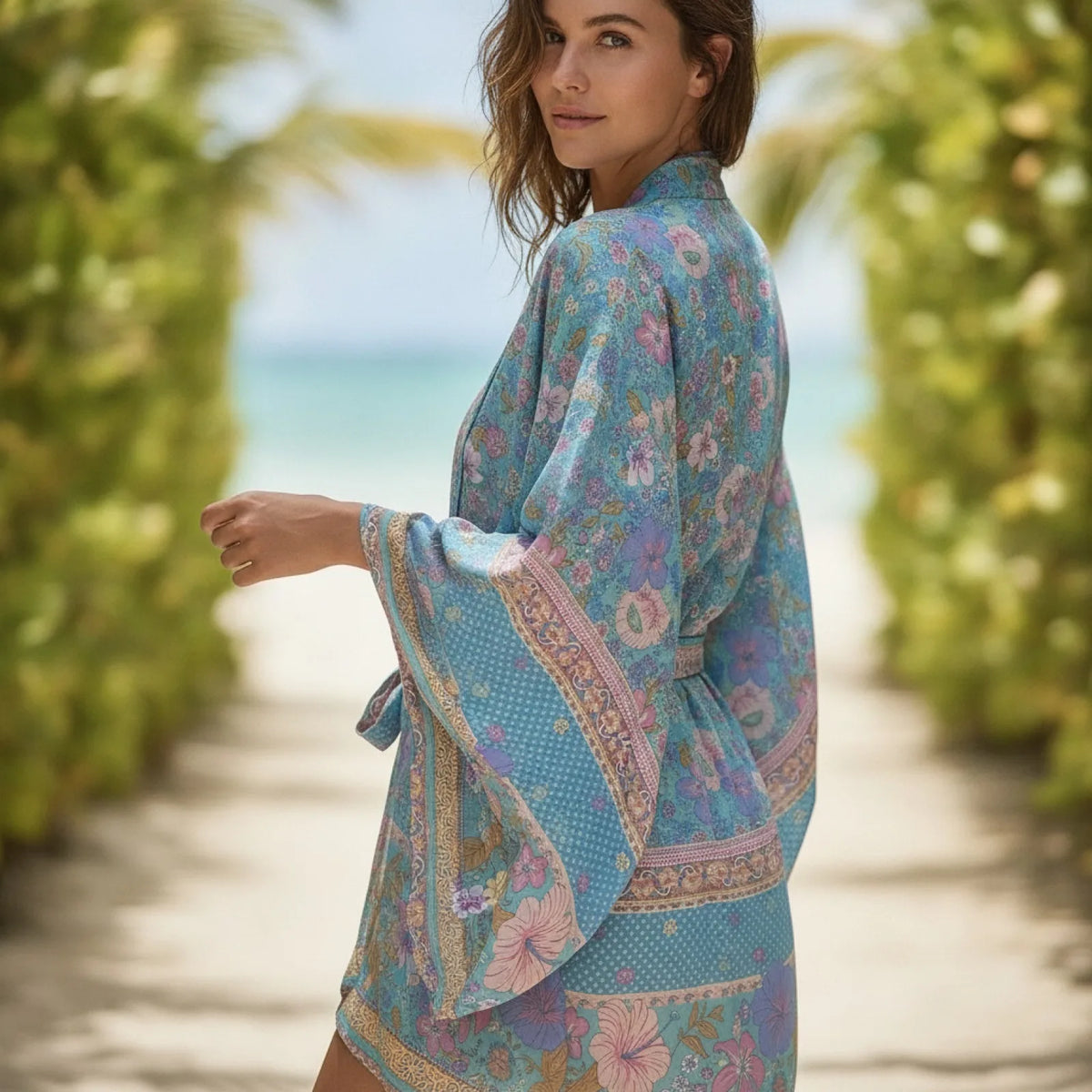 Kimono Bohème Fleuri : Chic & Léger