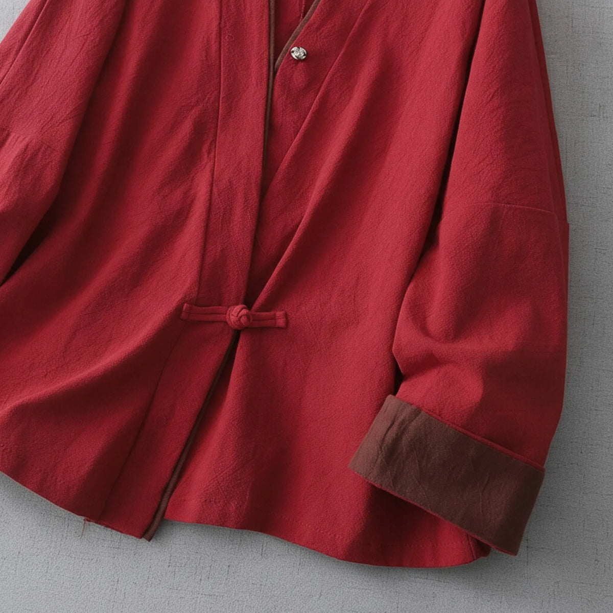 Blouse Kimono Rouge Coton Chic