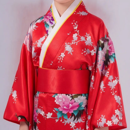 Robe Kimono Enfant Style Vintage Motif Paon