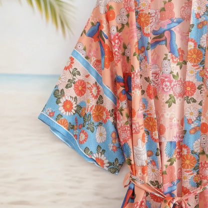 Kimono Bohème Chic Rayonne Floral Femme
