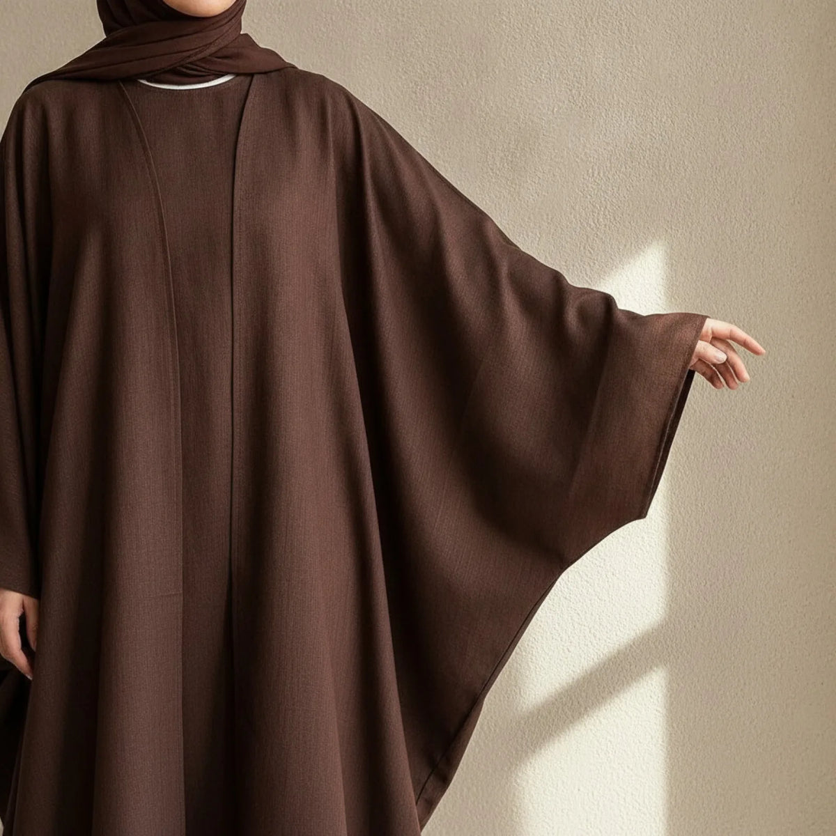 Kimono Chauve-Souris Coton Lin Style Abaya Dubaï