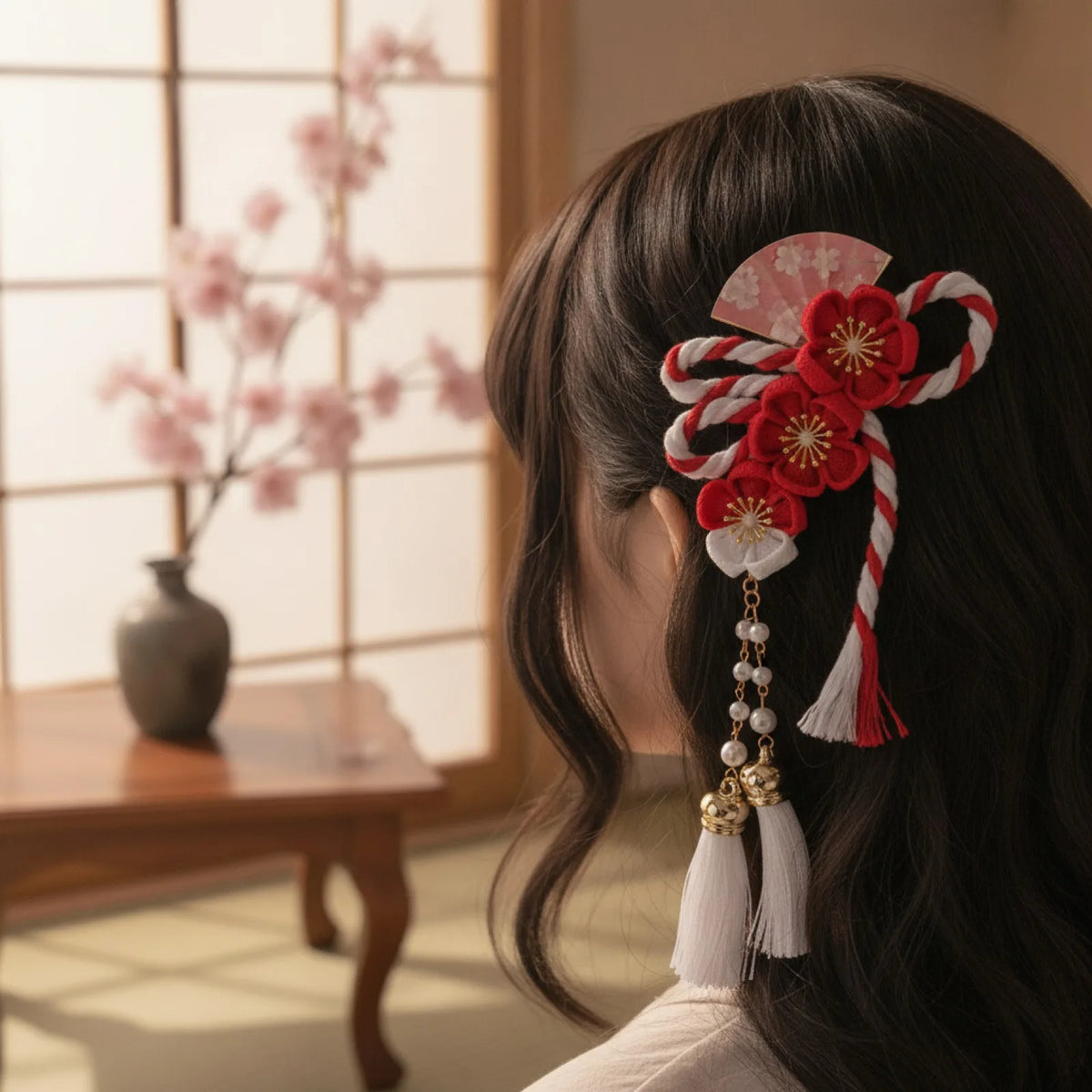 Barrettes Fille Style Japonais Harajuku Fleurs de Cerisier