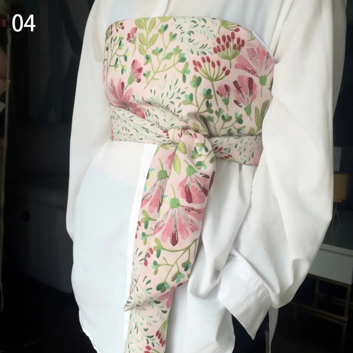 Ceinture Obi Japonaise Brocart Jacquard Grue Florale