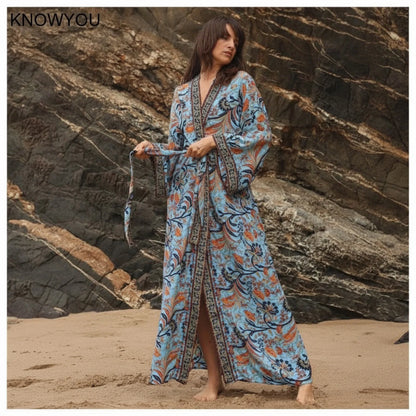 Kimono Long Bohème Rayonne Léger