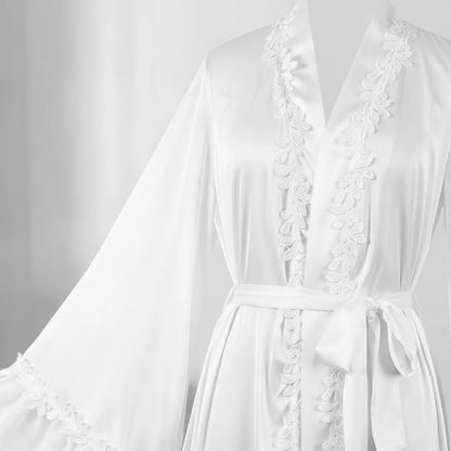 Kimono Satin Dentelle Femme - Luxe & Confort Quotidien