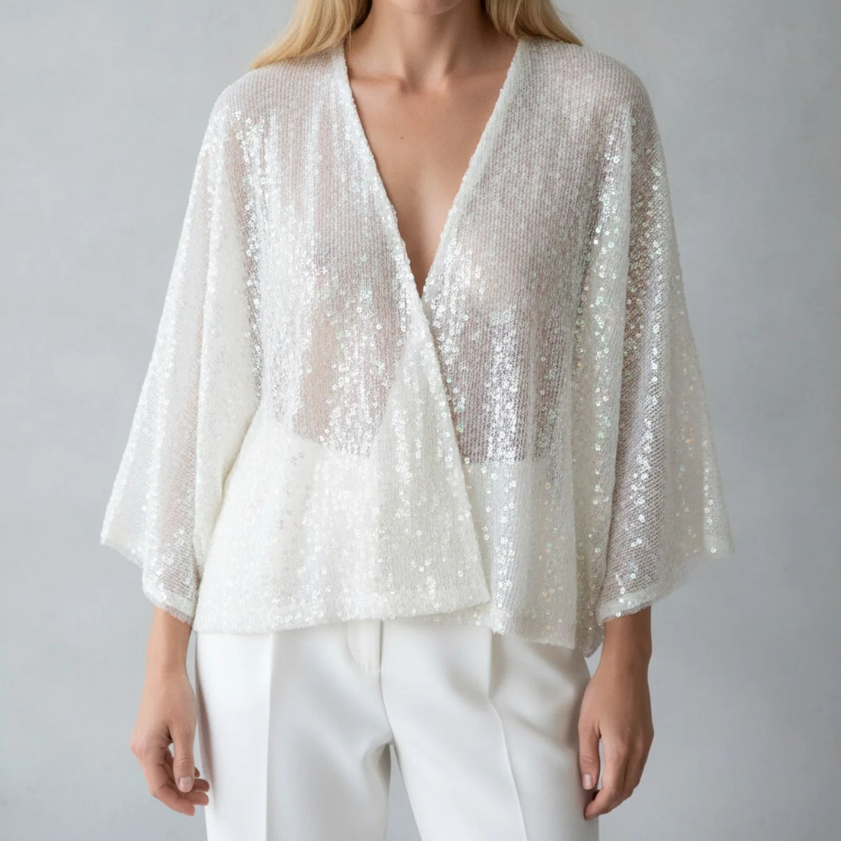 Veste Kimono Pailletée YENKYE Femme