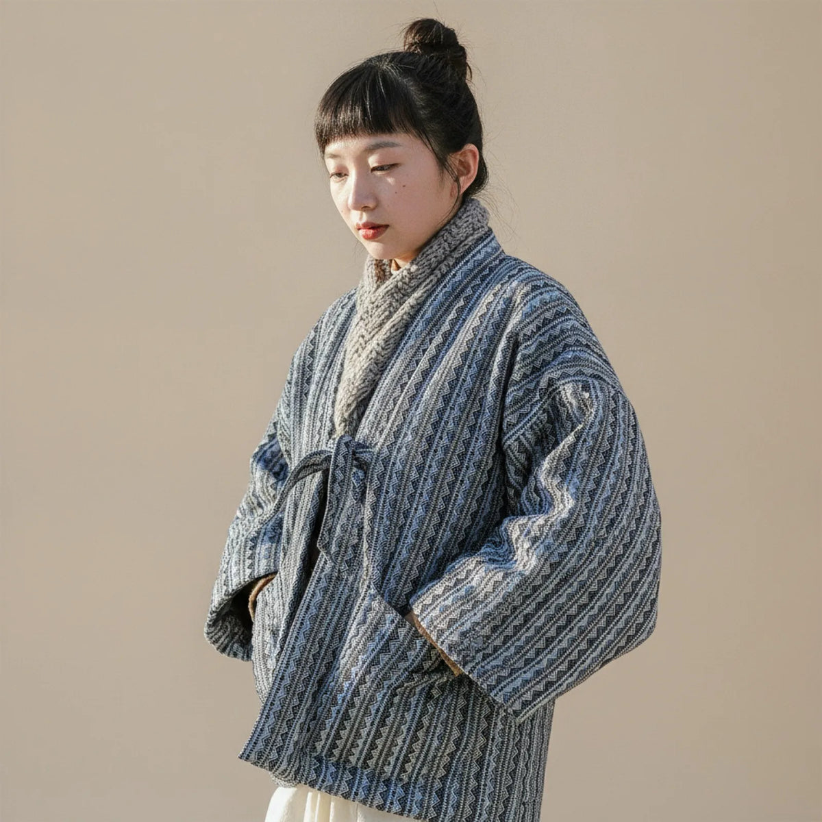 Manteau Haori Rétro Japonais en Coton