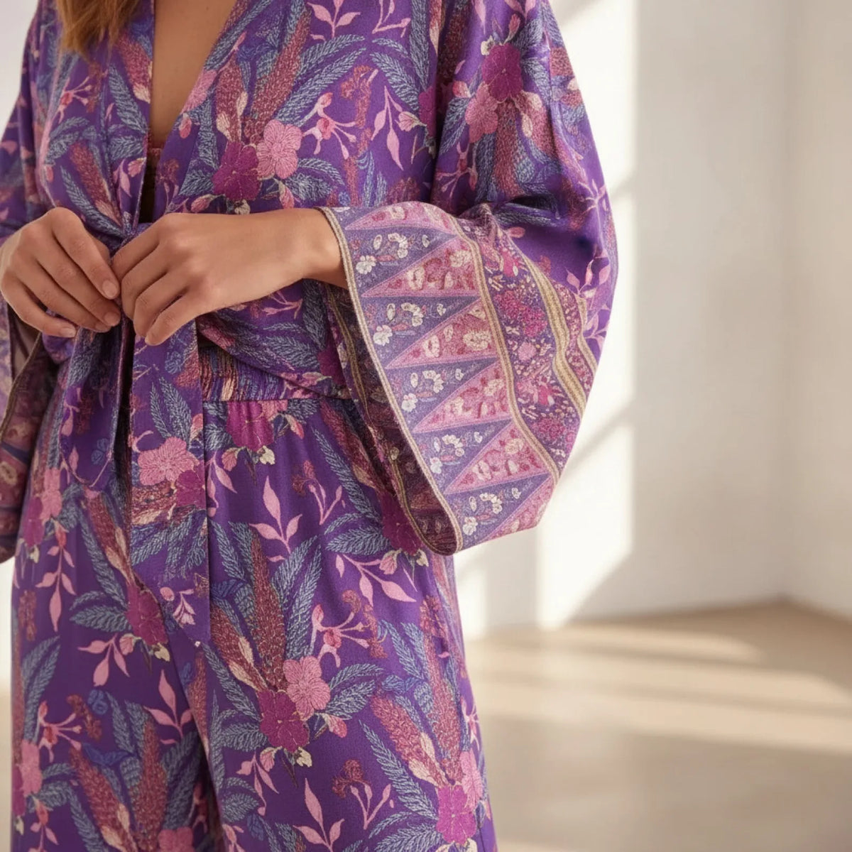Ensemble Bohème Floral Violet Été