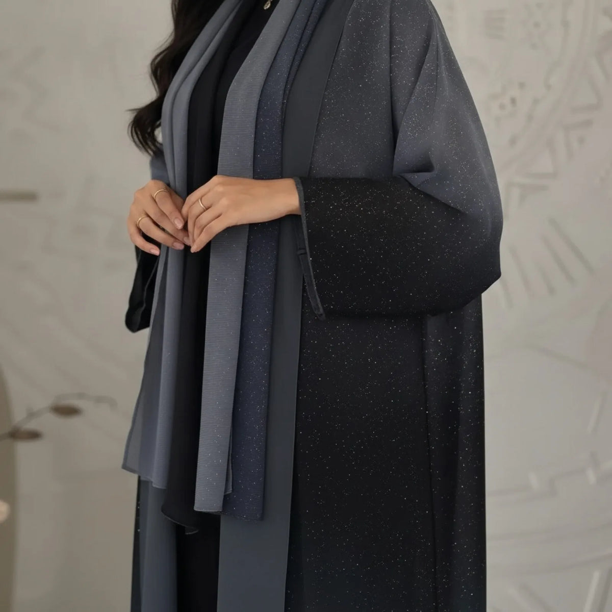 Abaya Cardigan Long Scintillant Dubaï Chic