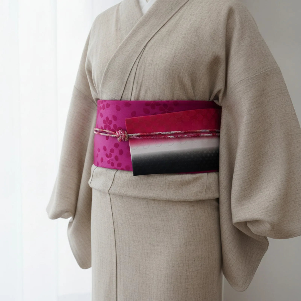 Ceinture Yukata Hanhaba Obi Réglable Double Face