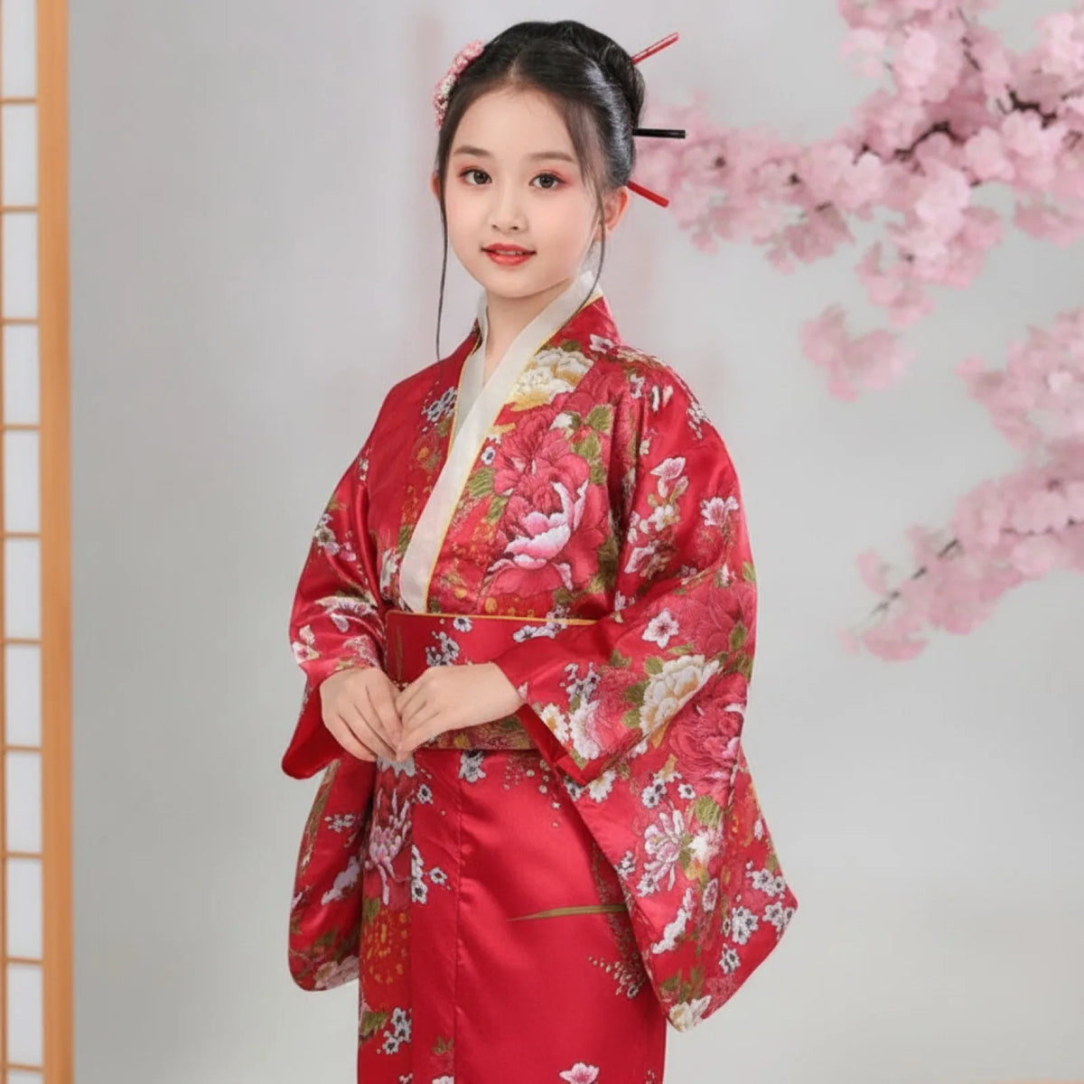 Kimono Fille Sakura - Style Japonais Fleuri